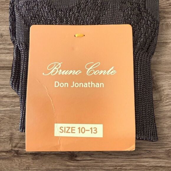 NWT Bruno Conte Men’s Dark Brown Ribbed Dress Socks Size 10-13 Rayon Nylon - Picture 4 of 5